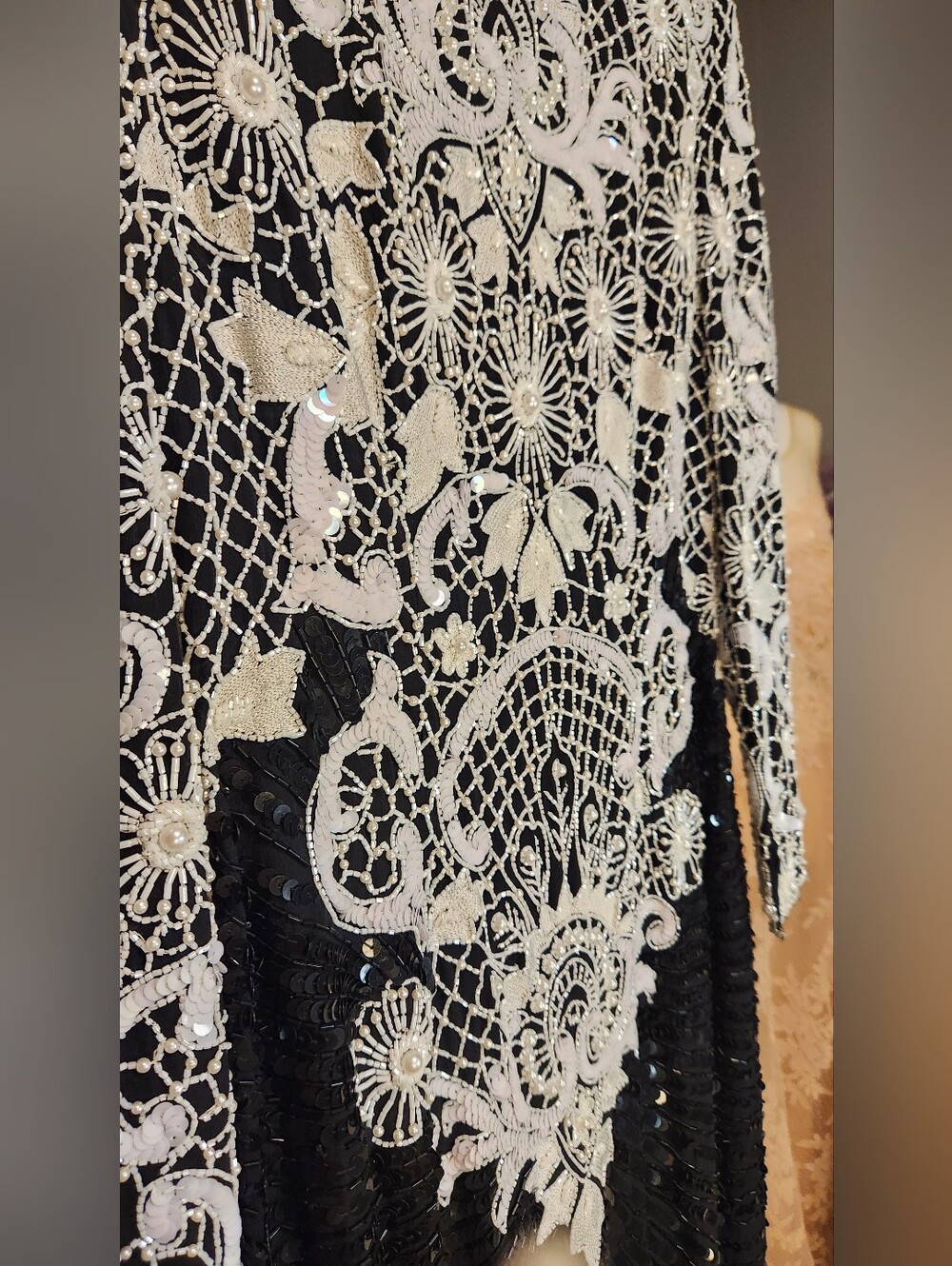 Vintage Naeem Khan For Lillie Rubin Riazee Nights Silk Embellished Evening Gown - Picture 9 of 14